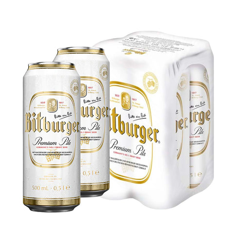 German Bitburger Premium Pils [Canned Half Dozen] Bitburger Lager Beer-500ml