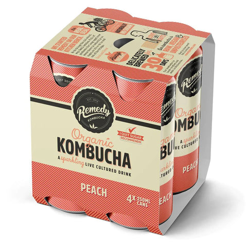 澳洲 Remedy【天然無糖碳酸飲料】康普茶 Kombucha 250ml x 4罐裝