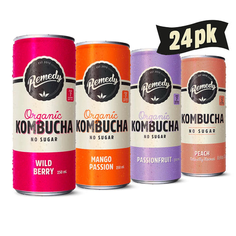 澳洲 Remedy【天然無糖碳酸飲料】康普茶 Kombucha 250ml x 24罐裝